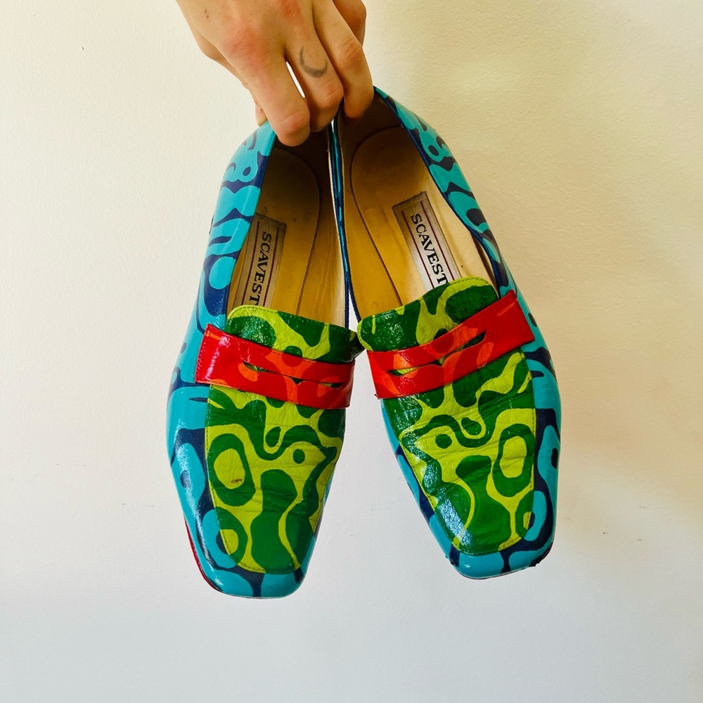 Painted vintage loafers